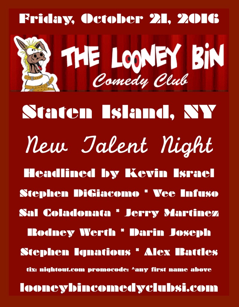 New Talent Night at The Looney Bin, October 21, 2016